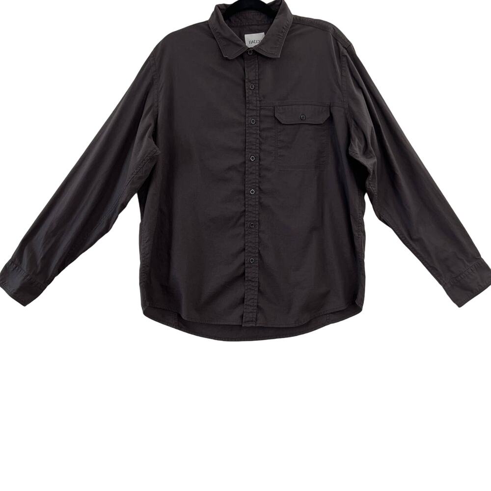 Batch Clothing Brand Utility Long Sleeve Grey Button Shirt Mens Sz XL **